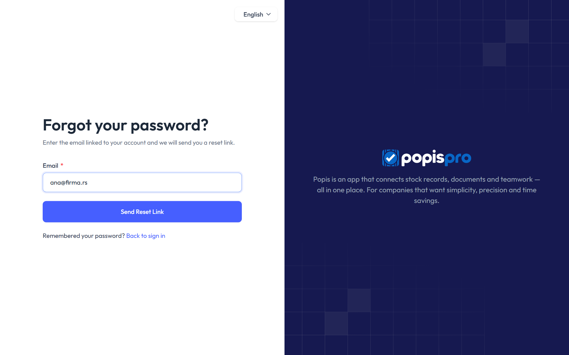The “Forgot your password?” page