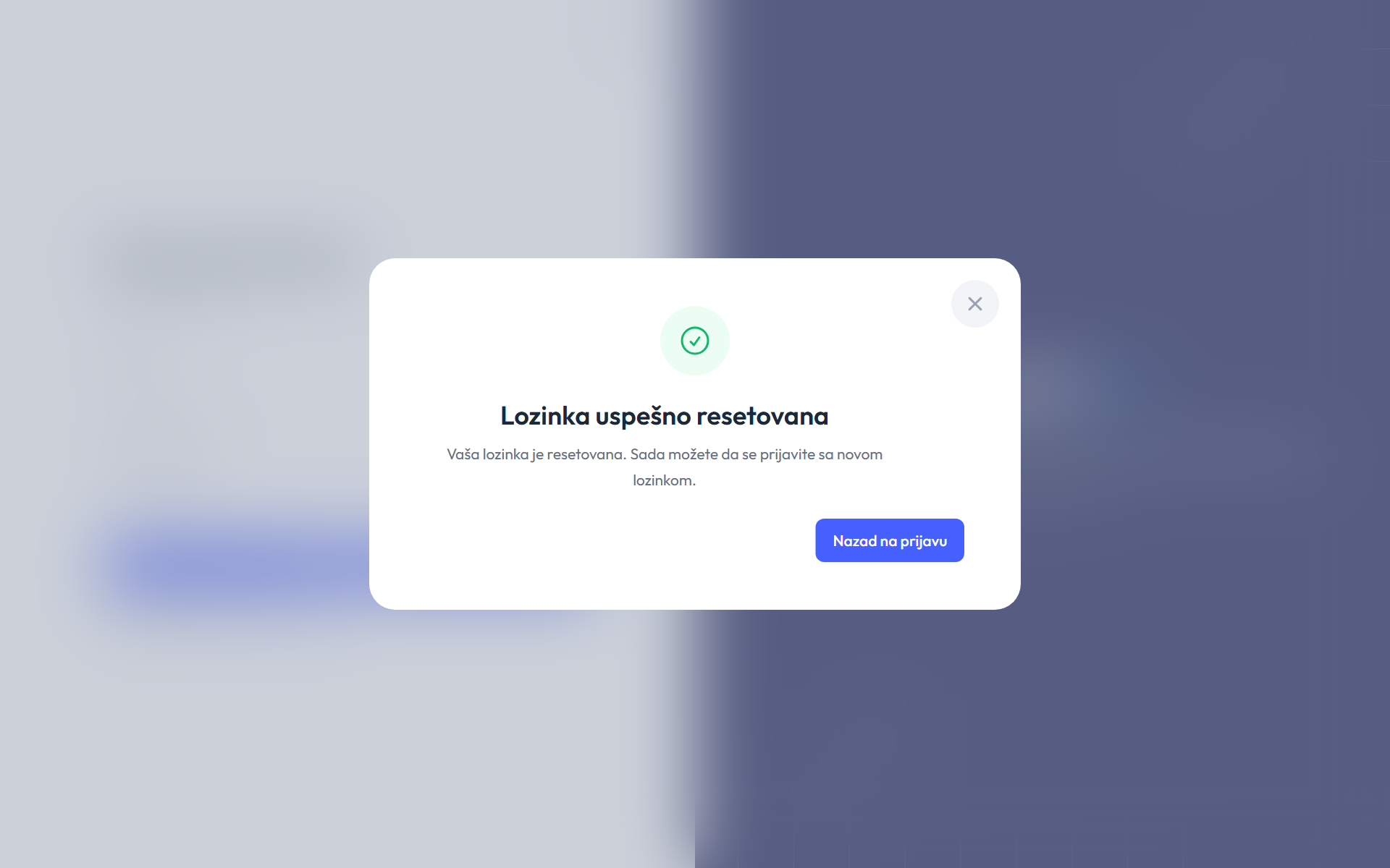 Lozinka je uspešno promenjena